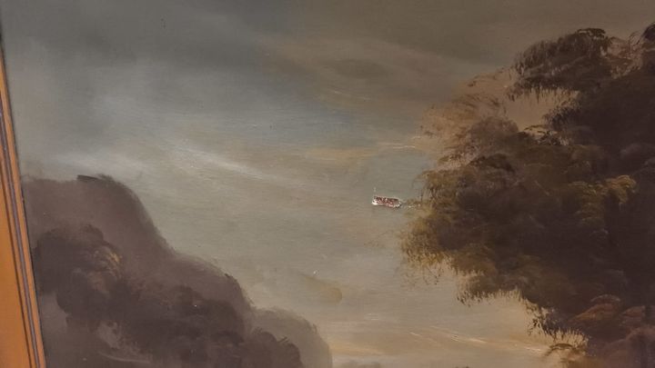 «Paisagem», óleo sobre platex assinado e datado de 1968